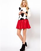 ASOS Collection Asos Skater Skirt in Wet Look - Lyst