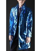Burberry Prorsum Metallic Silk Caban - Lyst