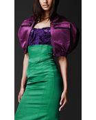 Burberry Prorsum Satin Sleeveless Cape Bomber - Lyst