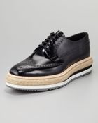Prada Wingtip Espadrille Oxford - Lyst
