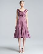 Zac Posen Duchess Satin Flare Dress - Lyst