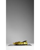 Burberry Metallic Leather Sandals - Lyst