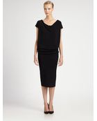 Donna Karan New York Drape Front Dress - Lyst
