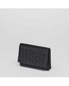 Bottega Veneta Nero Intrecciato Vn Business Card Case - Lyst