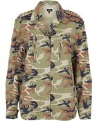 Topshop Gold Studded Camo Jacket - Lyst