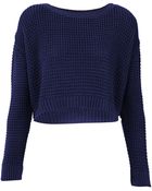 Topshop Knitted Textured Crop Jumper - Lyst