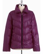 Guess Quilted Zip-front Down Coat - Lyst