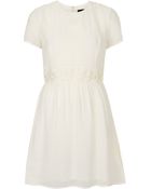 Topshop Crochet Waist Flippy Dress - Lyst