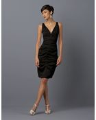 Xscape Ruched V Neck Dress - Lyst