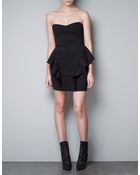 Zara Peplum Tube Dress - Lyst