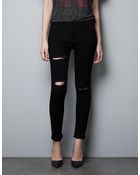 Zara Seamed Skinny Trousers - Lyst