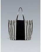 Zara Striped Shopper - Lyst