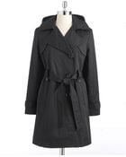 Ellen Tracy Hooded Asymmetric Trench Coat - Lyst