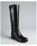 Prada Leather Buckle Detail Riding Boots - Lyst