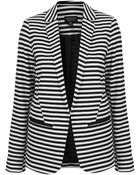 Topshop Stripe Ponte Blazer - Lyst