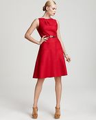 Anne Klein Belted Dress With Aline Skirt - Lyst