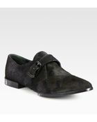 Alexander Wang Calf Hair Buckle Flats - Lyst