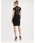 Alice + Olivia Robyn Lace Peplum Dress - Lyst