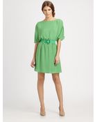 Alice + Olivia Bette Belted Silk Dress - Lyst
