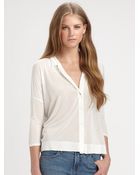James Perse Boxy Button Front Shirt - Lyst
