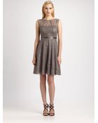Kay Unger Sequined Lace Dress - Lyst