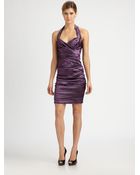 Nicole Miller Techno Halter Dress - Lyst