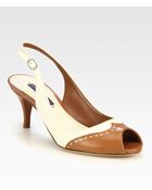 Ralph Lauren Collection Halden Leather Slingback Pumps - Lyst