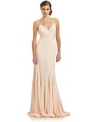 Zac Posen Stretch Silk Chiffon Inset Gown - Lyst