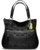 Coach Poppy Signature Metallic Outline Hallie Tote - Lyst