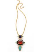 Kenneth Jay Lane Deco Pendant Necklace - Lyst