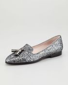 Miu Miu Tasseled Glitter Loafer - Lyst