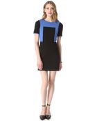 Tibi Colorblock Dress with Short Sleeves - Lyst
