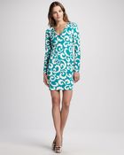 Diane von Furstenberg Reina Silk Jersey Longsleeve Dress - Lyst