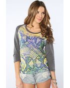 One Teaspoon Snakeskin Print Tee - Lyst
