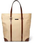 Burberry Leather and Canvas Tote Bag - Lyst