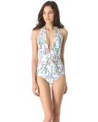Issa Halter One Piece Swimsuit - Lyst