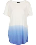 Topshop Oversized Dip Dye Tee - Lyst