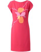 OSMAN Floral Embroidered Crepe Wool Dress - Lyst