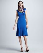 Ralph Lauren Collection Cap-sleeve Easyskirt Dress - Lyst