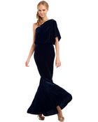 Adrianna Papell One Shoulder Velvet Gown - Lyst