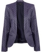 Topshop Jacquard Collarless Blazer - Lyst
