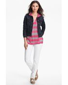 Bobeau Stripe Hoodie Pullover - Lyst