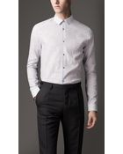 Burberry Slim Fit Striped Linen Cotton Shirt - Lyst