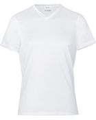 Jil Sander White Cotton V-neck T-shirt - Lyst