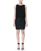 Zara Combined Dress with Faux Leather Skirt - Lyst