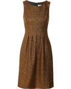 Lela Rose Metallic Bouclé Dress - Lyst