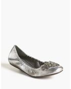 Vera Wang Suede Flats - Lyst