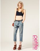 Asos Petite Exclusive Stitch Pleat Peg Jean - Lyst