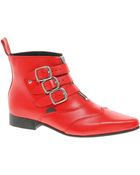 Underground Blitz Winklepicker Red Ankle Boots - Lyst