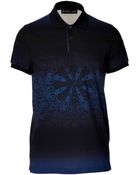 Etro Tonal Navy Printed Cotton Polo Shirt - Lyst